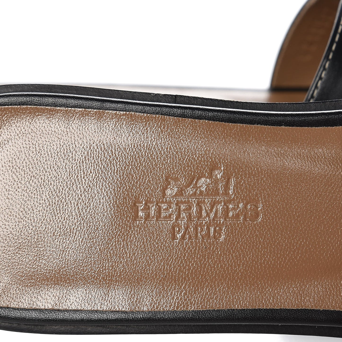 Box Calfskin Oran Sandals 36.5 Black