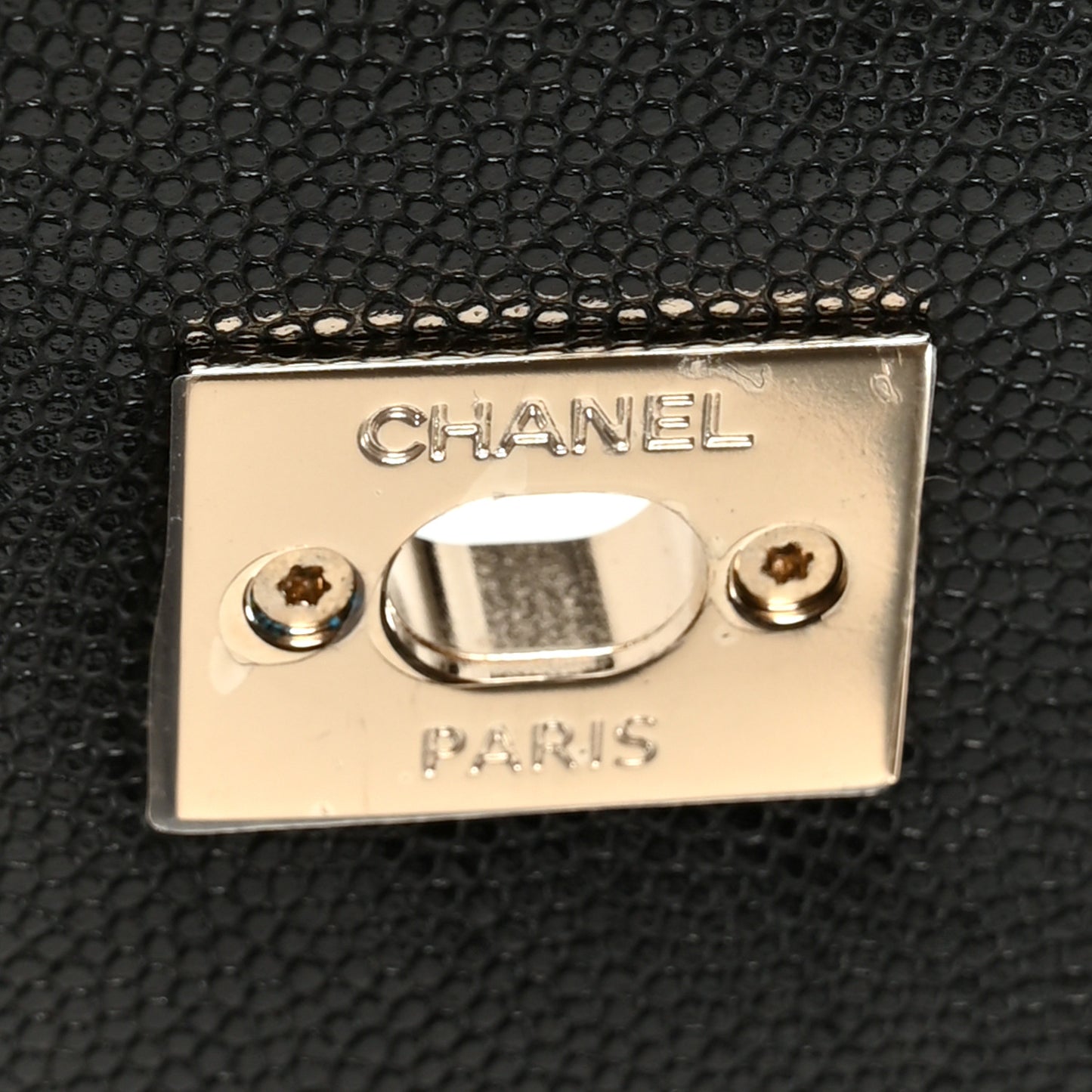 Caviar Lizard Embossed Quilted Extra Mini Coco Handle Flap Black