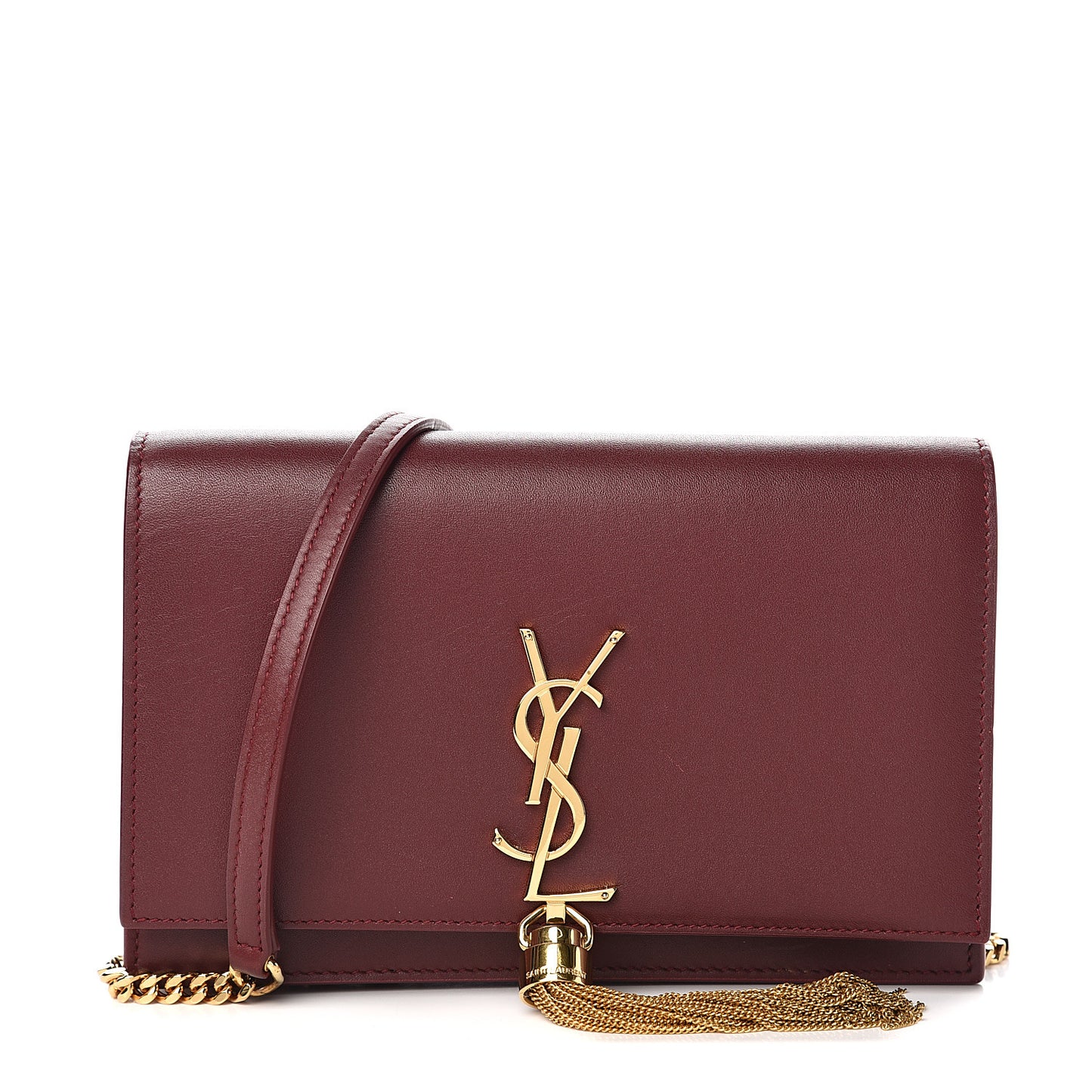 Smooth Calfskin Classic Monogram Kate Tassel Chain Wallet Palissandre