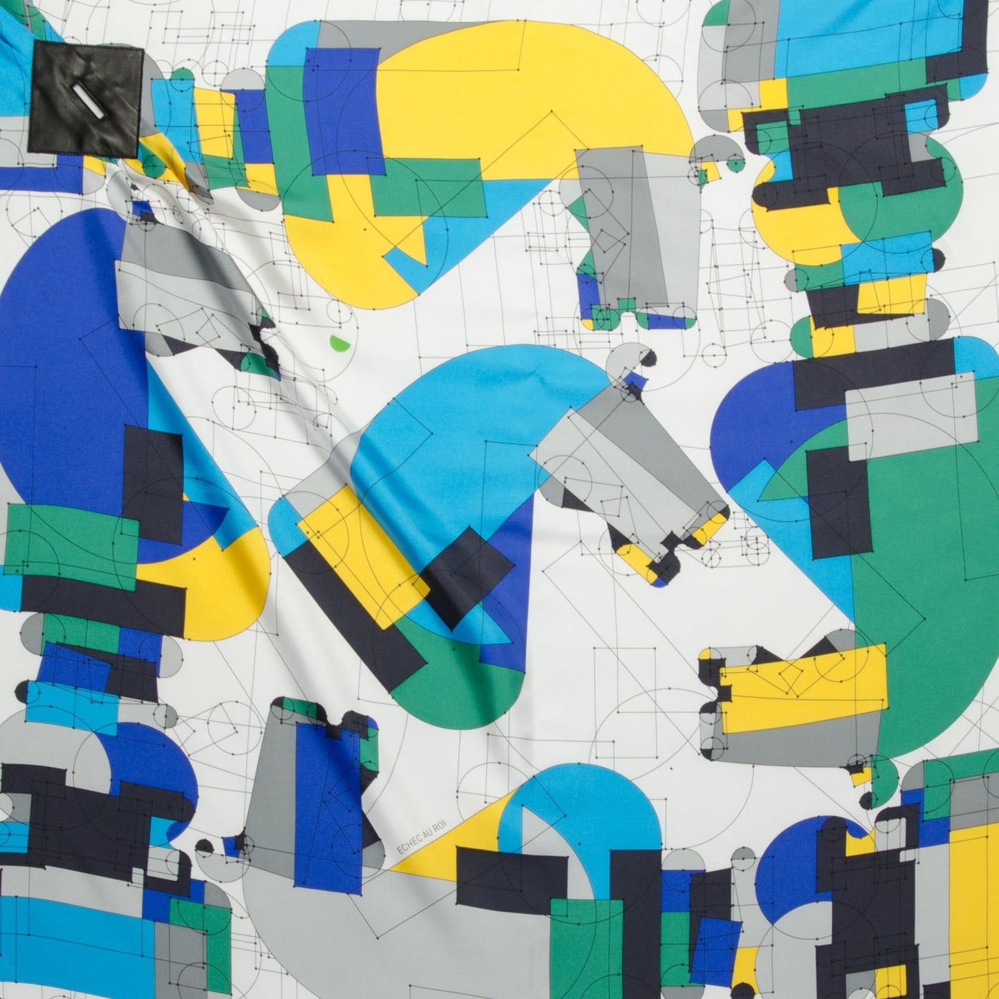 Silk Petit H Echec Au Roi Scarf 90 Blanc Jaune Vif Bleu