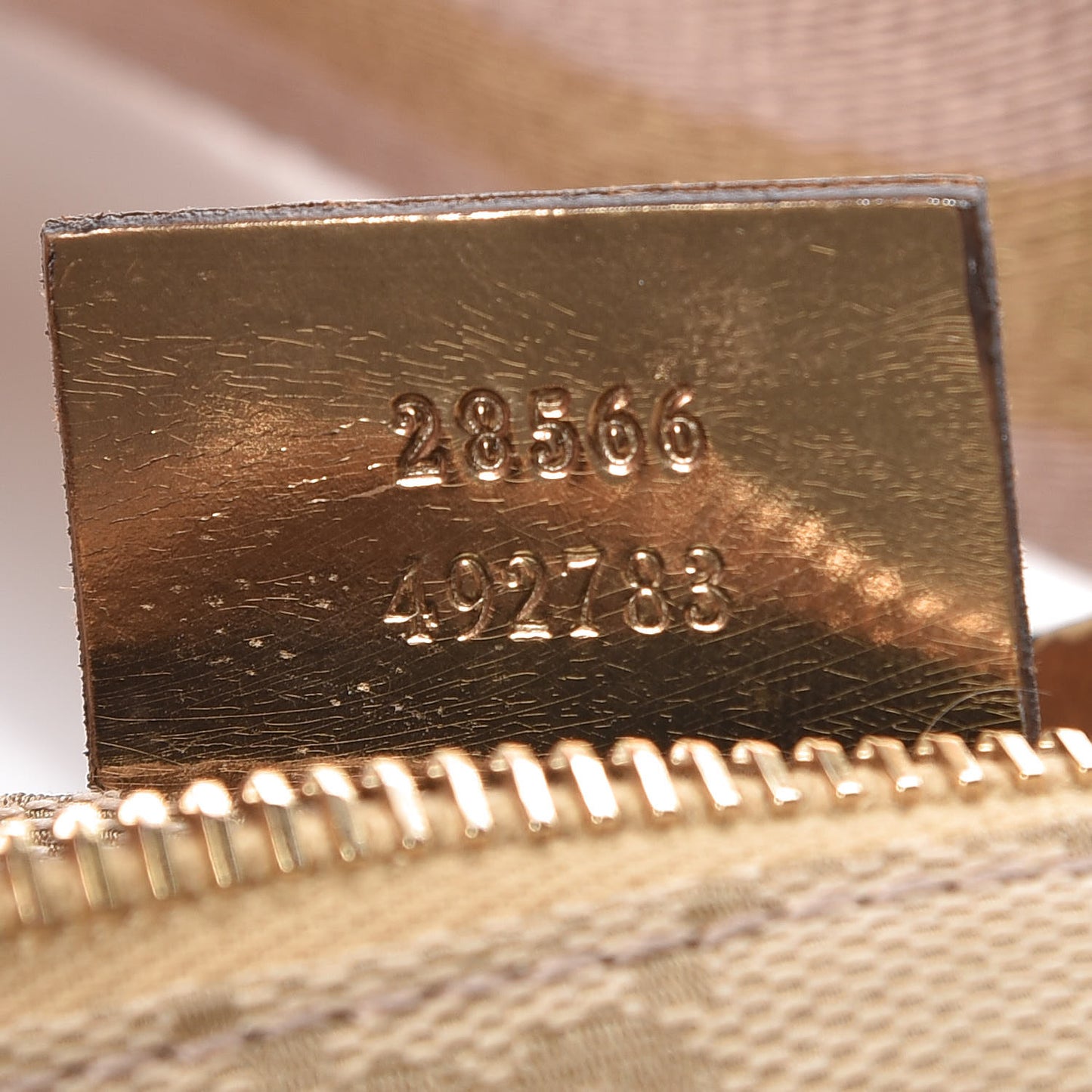 GG Monogram Web Double Pocket Belt Bag Gold Pink