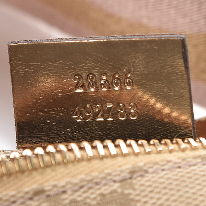 Gucci GG Monogram Web Double Pocket Belt Bag Gold Pink 7 of 12