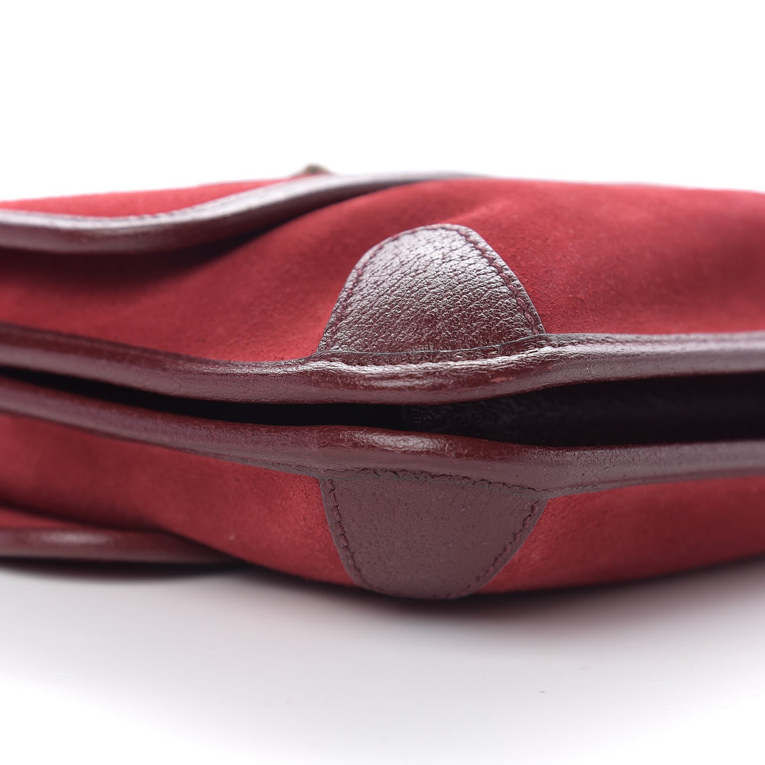 Gucci Suede Web Small Neo Vintage Double Flap Messenger Bag Romantic Cherry Chardonnay 8 of 10