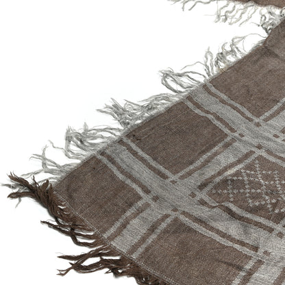 Gucci Wool Silk Fox Fur Monogram Shawl Scarf Brown 6 of 6