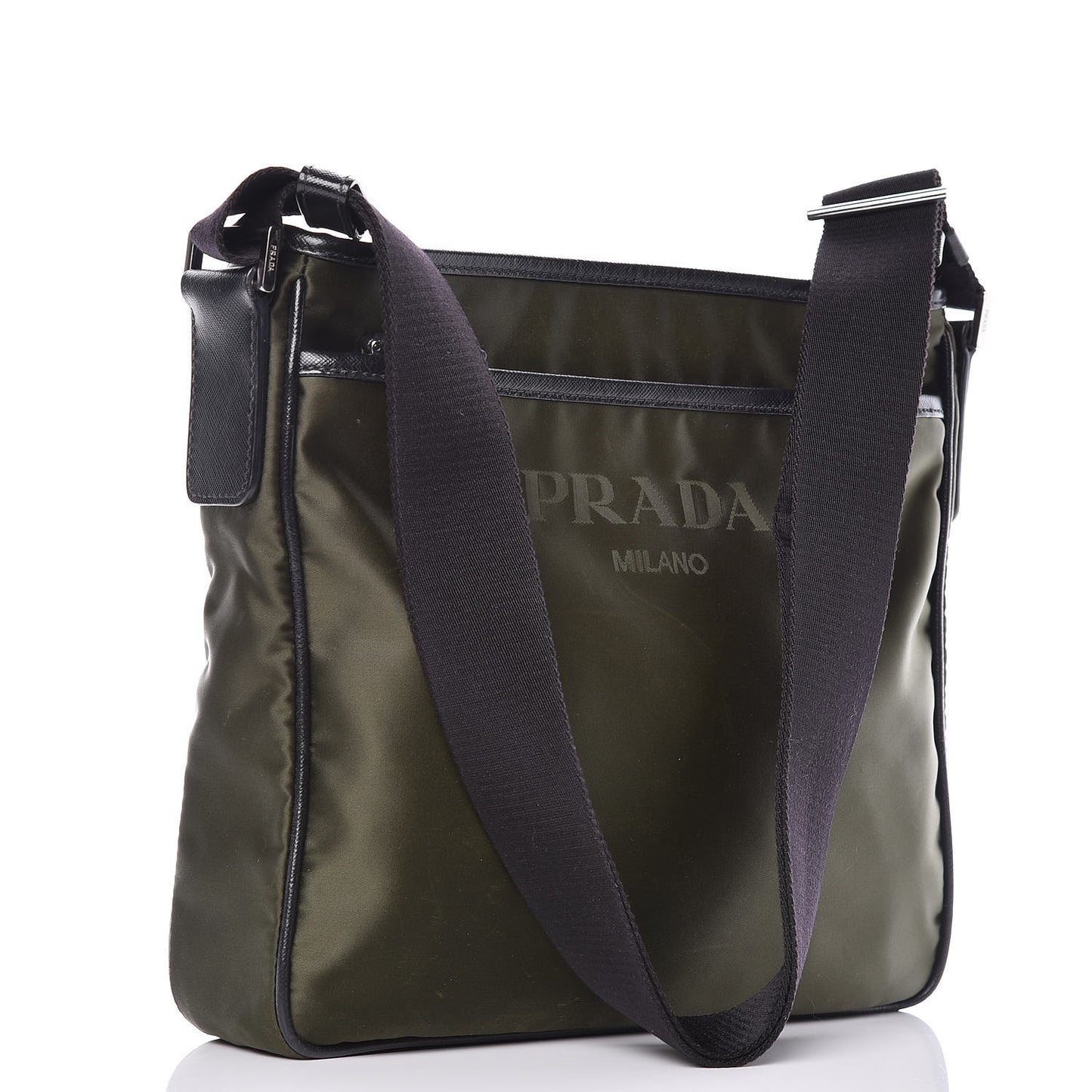 Tessuto Nylon Flat Messenger Bag Militare