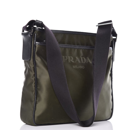 Prada Tessuto Nylon Flat Messenger Bag Militare 3 of 10