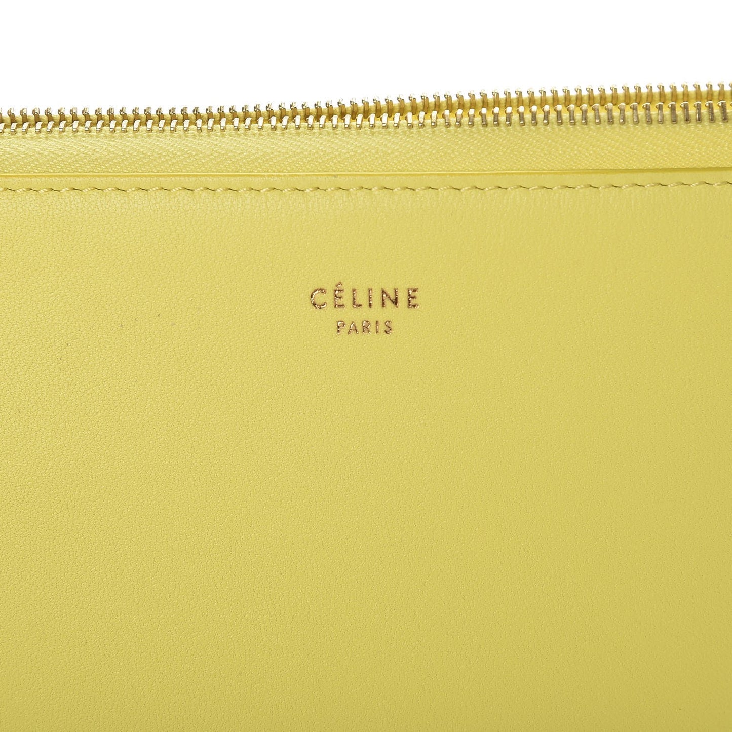 Lambskin Bi-Color Solo Clutch Pouch Fluo Yellow Grey