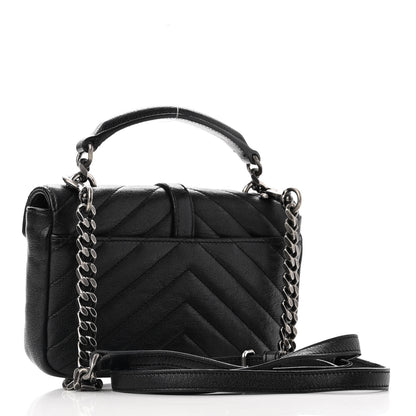 Saint Laurent Sheepskin Matelasse Chevron Monogram College Chain Wallet Black 3 of 8