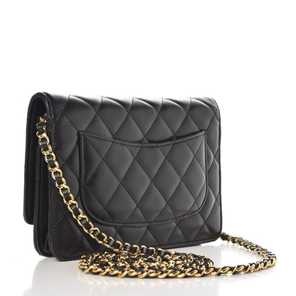 Chanel Lambskin Quilted Wallet On Chain WOC Black 3 of 9
