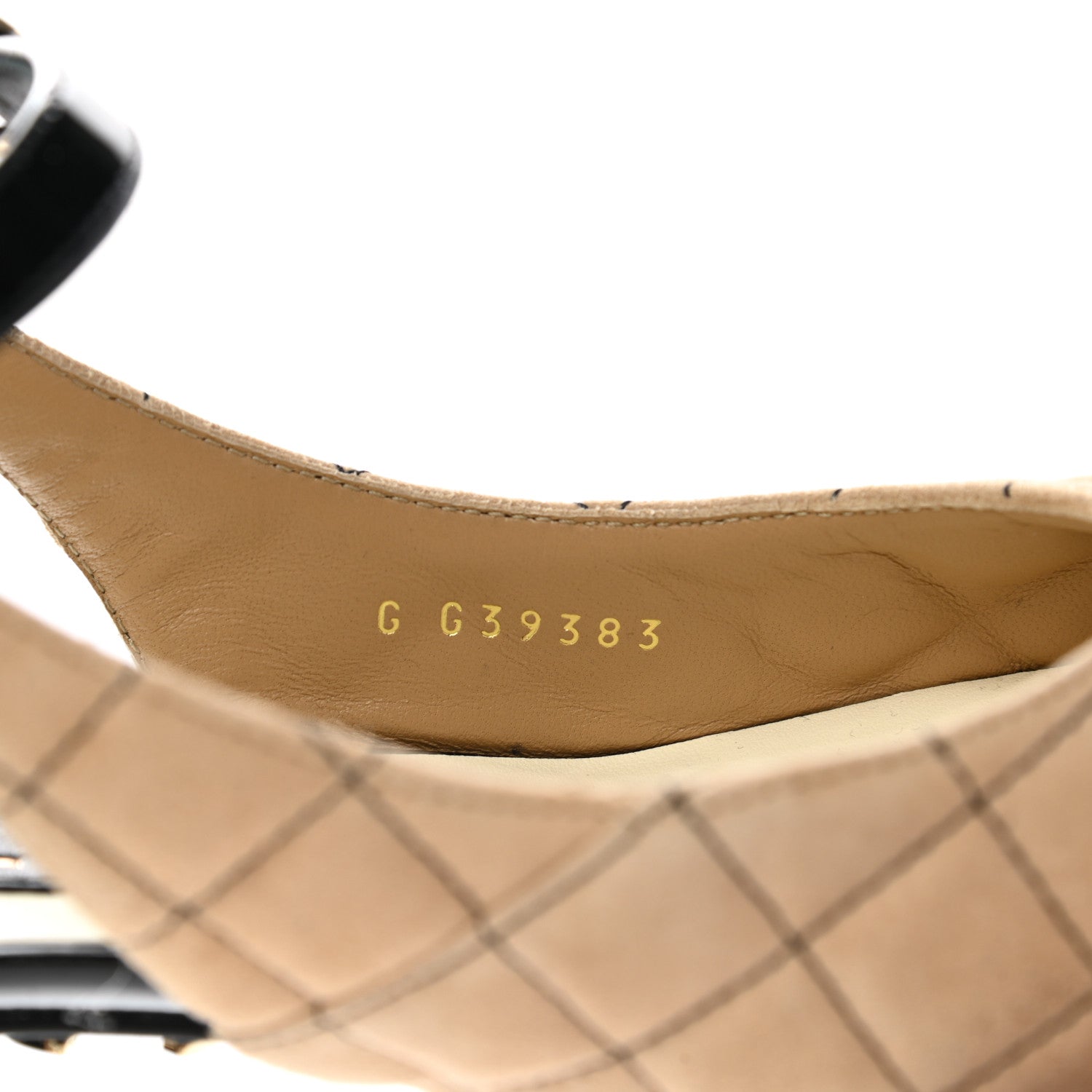 Chanel Suede Kidskin Patent Cap Toe Quilted Mary Jane Flats 38 Beige Black 8 of 8