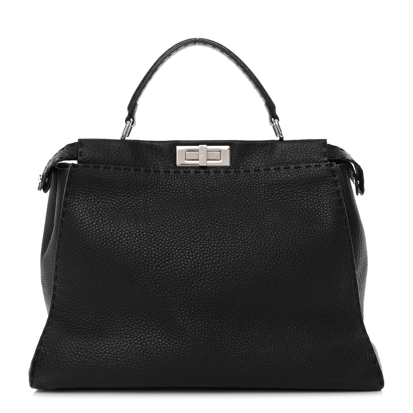 Cuoio Romano Selleria Bi-Color Large Peekaboo Iconic Satchel Black Mou