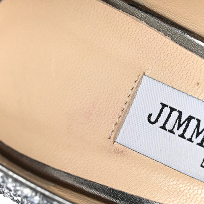 Jimmy Choo Coarse Glitter Degrade Pointy Toe Romy 100 Pumps 37.5 Navy Silver 11 of 11