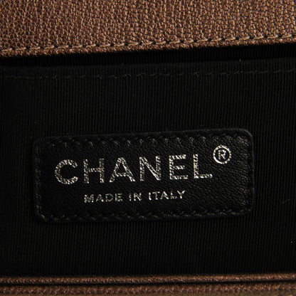 Chanel Iridescent Goatskin Quilted Medium Boy Flap Dark Gold 7 of 7