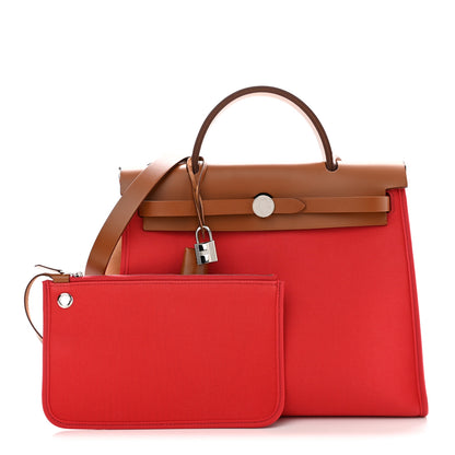Hermes Toile Vache Hunter Herbag Zip 31 PM Rose Jaipur Natural 3 of 11