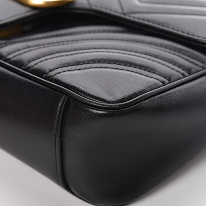 Gucci Calfskin Matelasse Small GG Marmont Shoulder Bag Black 14 of 18