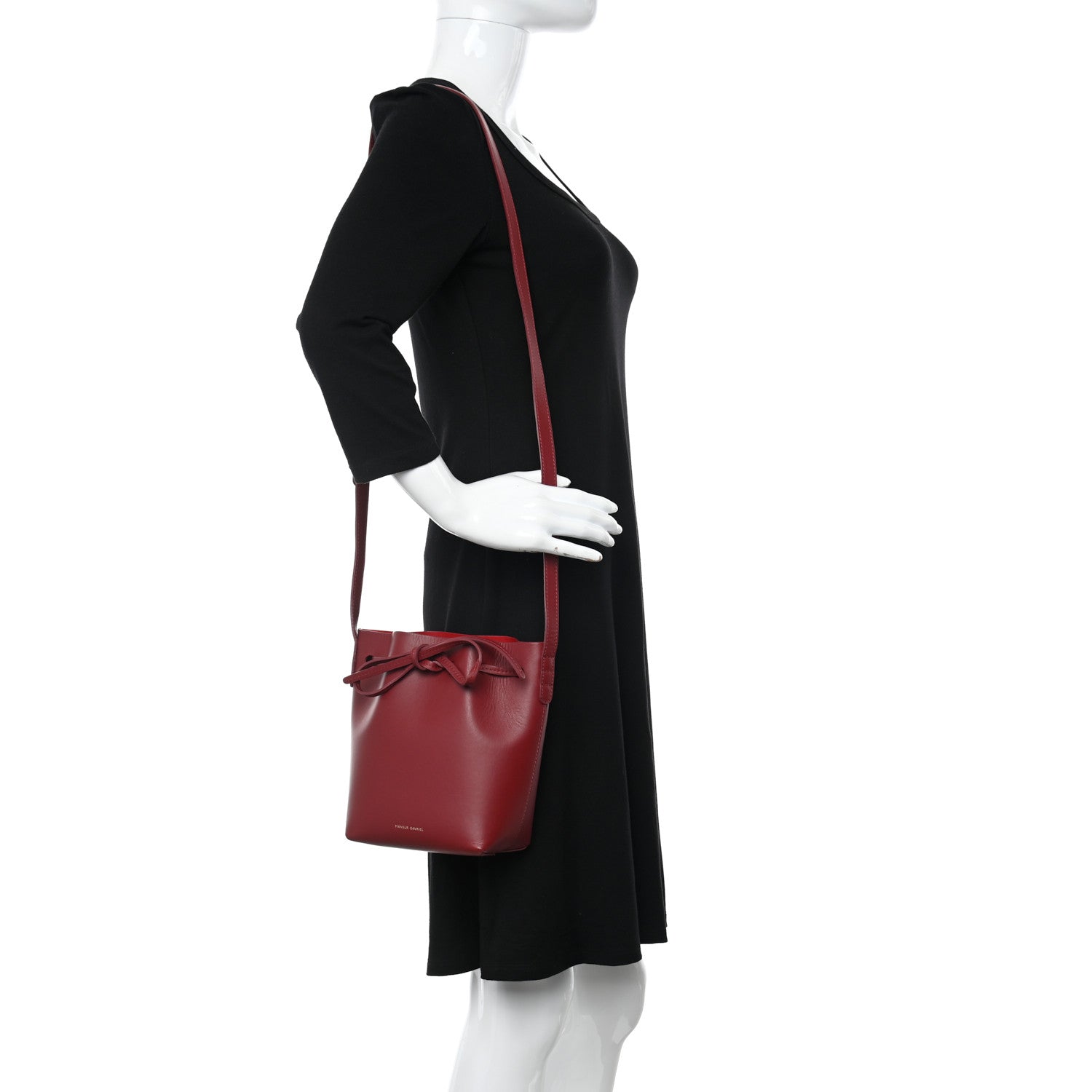 Mansur Gavriel Calfskin Mini Mini Bucket Bag Burgundy 2 of 10