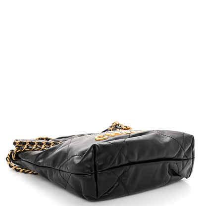 Chanel Shiny Calfskin Quilted Mini Chanel 22 Black 4 of 10