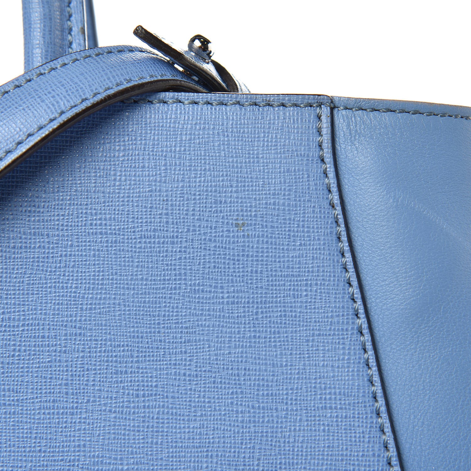 Fendi Vitello Elite Flamingo Regular 2Jours Tote Azzurro Nebula 14 of 18