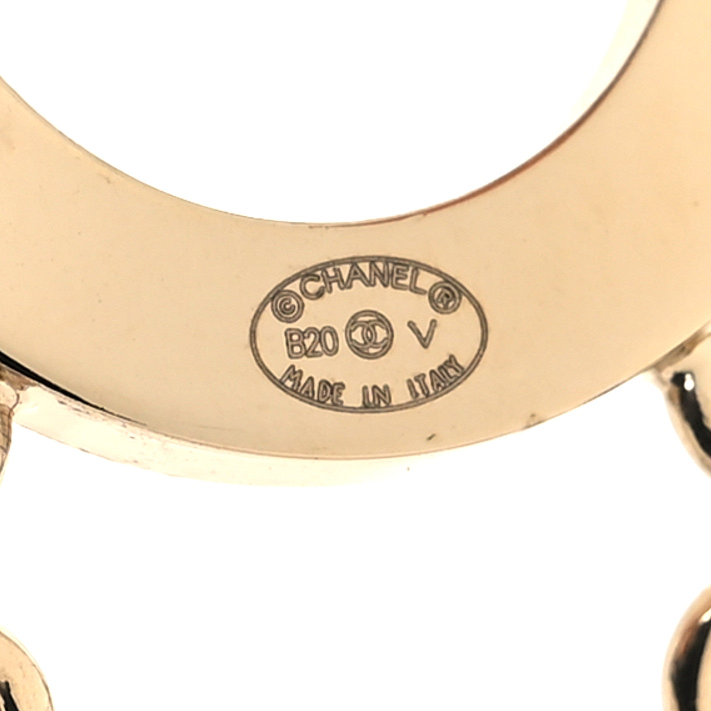 Chanel Metal Cha-Nel Logo Drop Earrings Gold 4 of 6