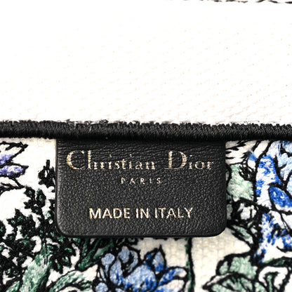 Christian Dior Canvas Embroidered Medium Flowers Book Tote Blue 6 of 11