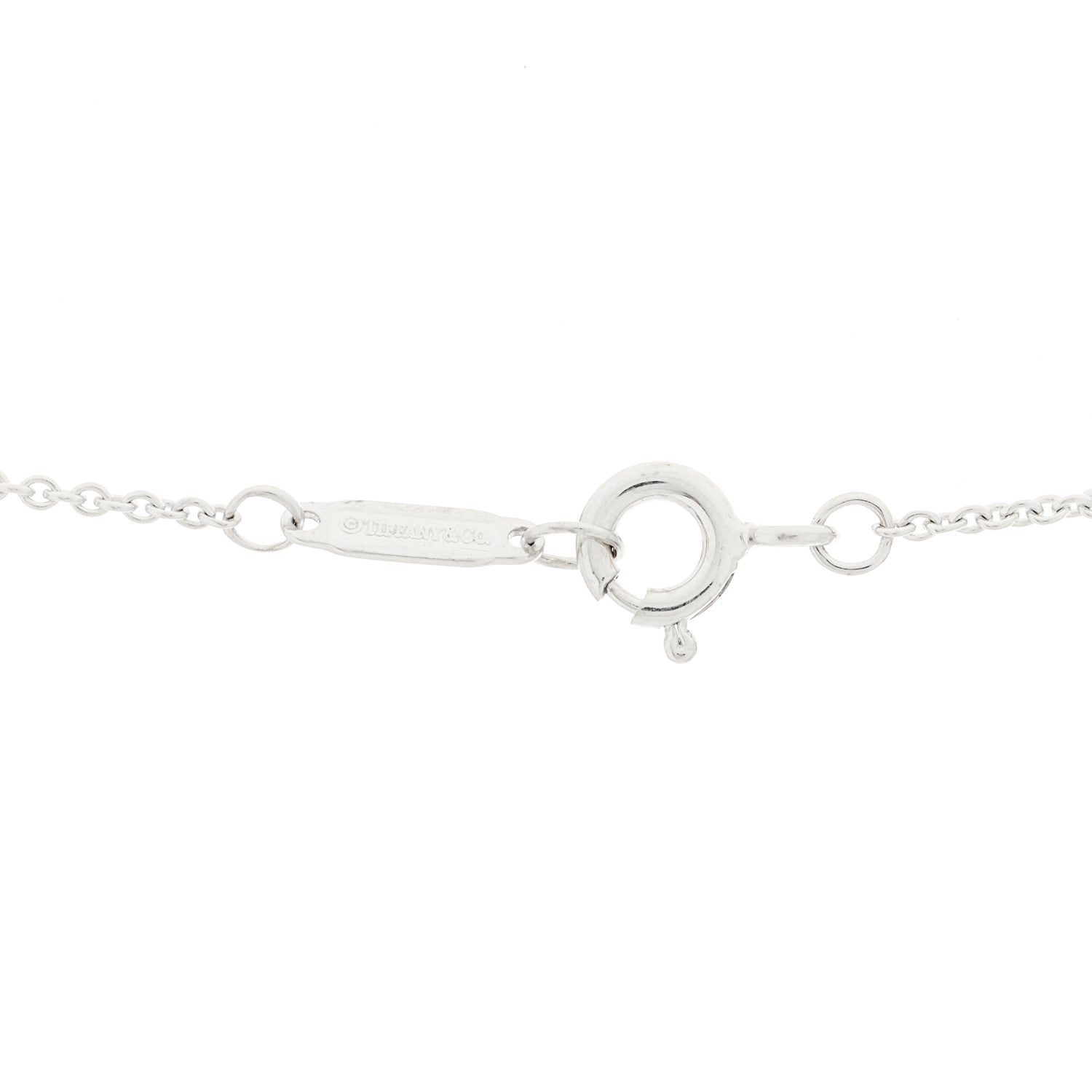 Tiffany 18K White Gold Diamond Round Pave Pendant Necklace 5 of 5