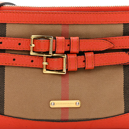 Burberry House Check Bridle Calfskin Peyton Crossbody Orange 7 of 12