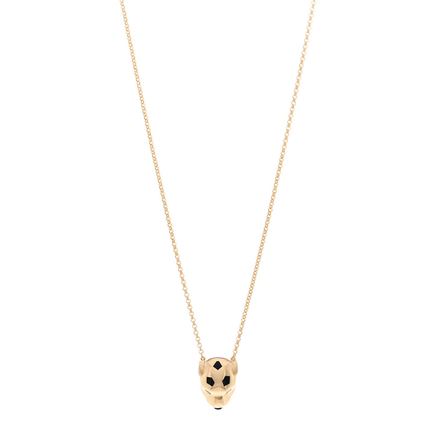 18K Yellow Gold Tsavorite Onyx Panthere De Cartier Pendant Necklace