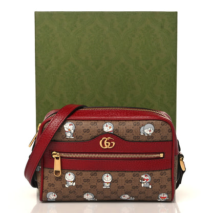 Gucci X DORAEMON Mini Vintage GG Supreme Monogram Camera Bag Beige Cherry Red 10 of 10