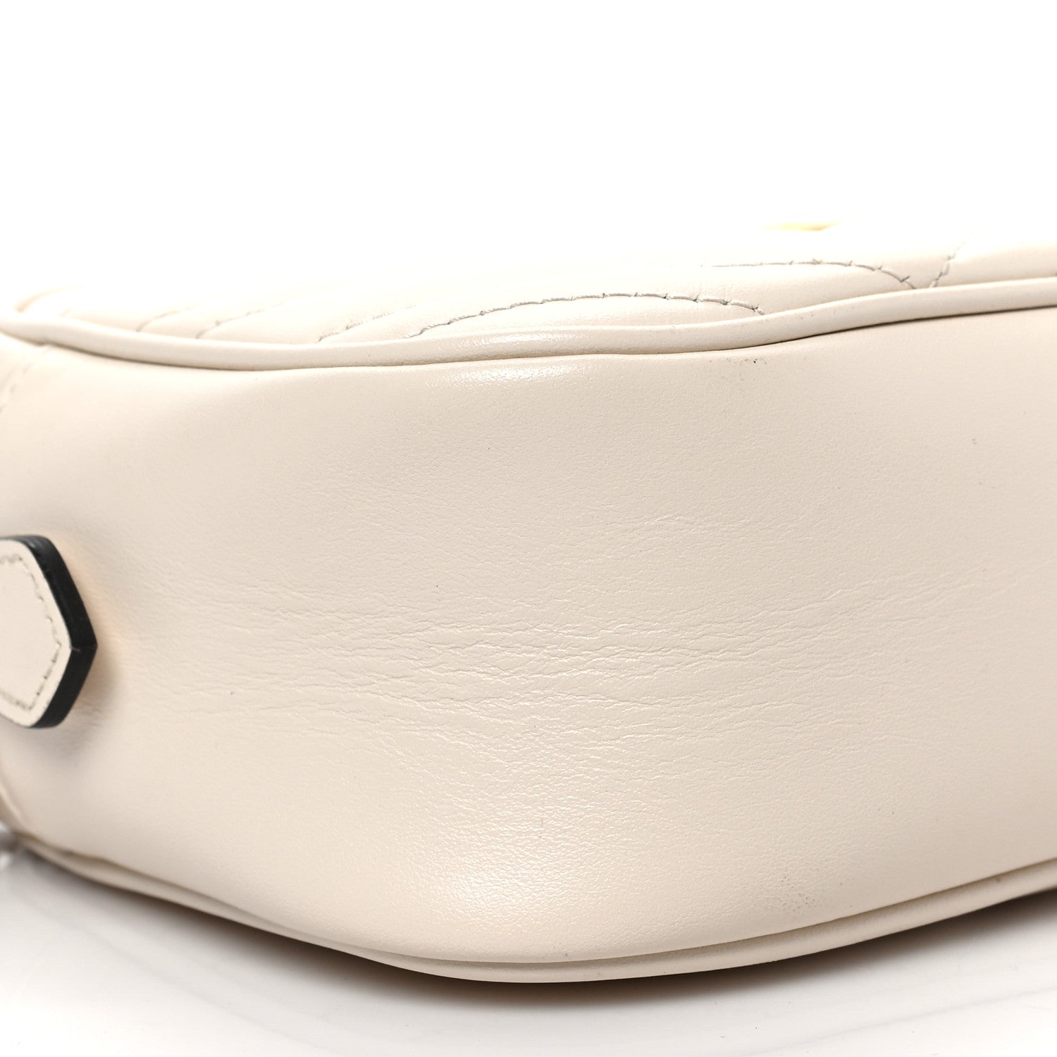 Gucci Calfskin Matelasse Small GG Marmont Chain Shoulder Bag White 8 of 9