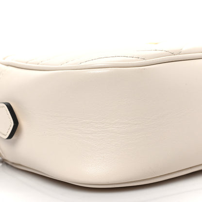 Gucci Calfskin Matelasse Small GG Marmont Chain Shoulder Bag White 8 of 9