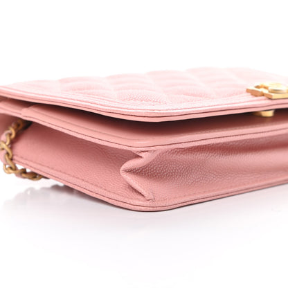 Chanel Caviar Quilted Boy Wallet On Chain WOC Light Pink 10 of 11