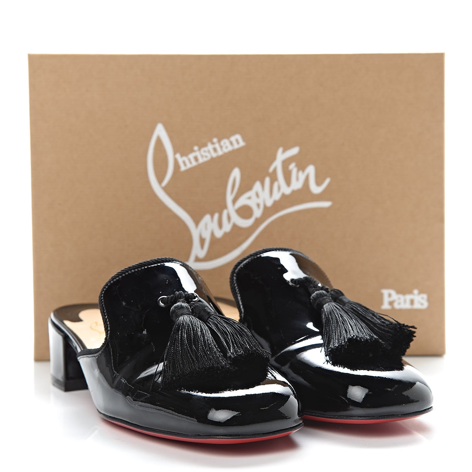 Christian Louboutin Patent Barry 35 Mules 38 Black 10 of 10