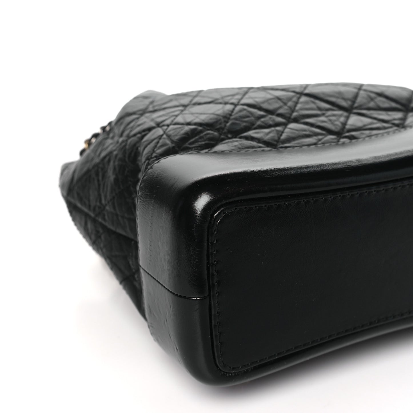 Aged Calfskin Quilted Small Gabrielle Backpack Black