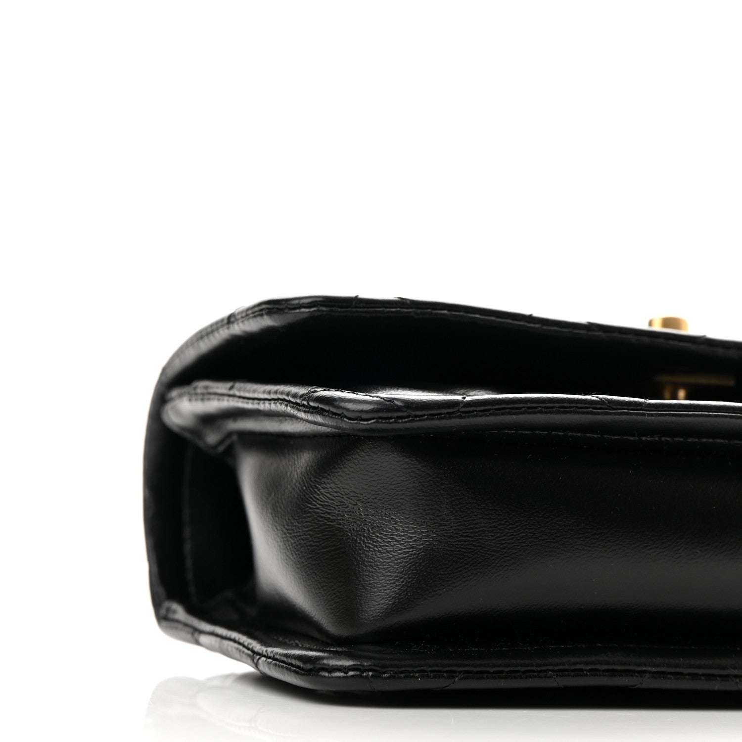 Chanel Shiny Lambskin Flap Clutch With Chain Black 9 of 11