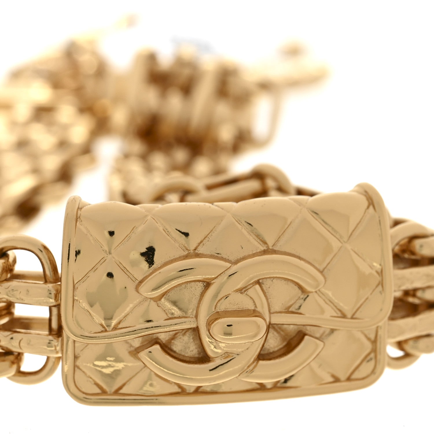 Chanel Metal CC Chain Flap Bag Choker Necklace Gold 4 of 7