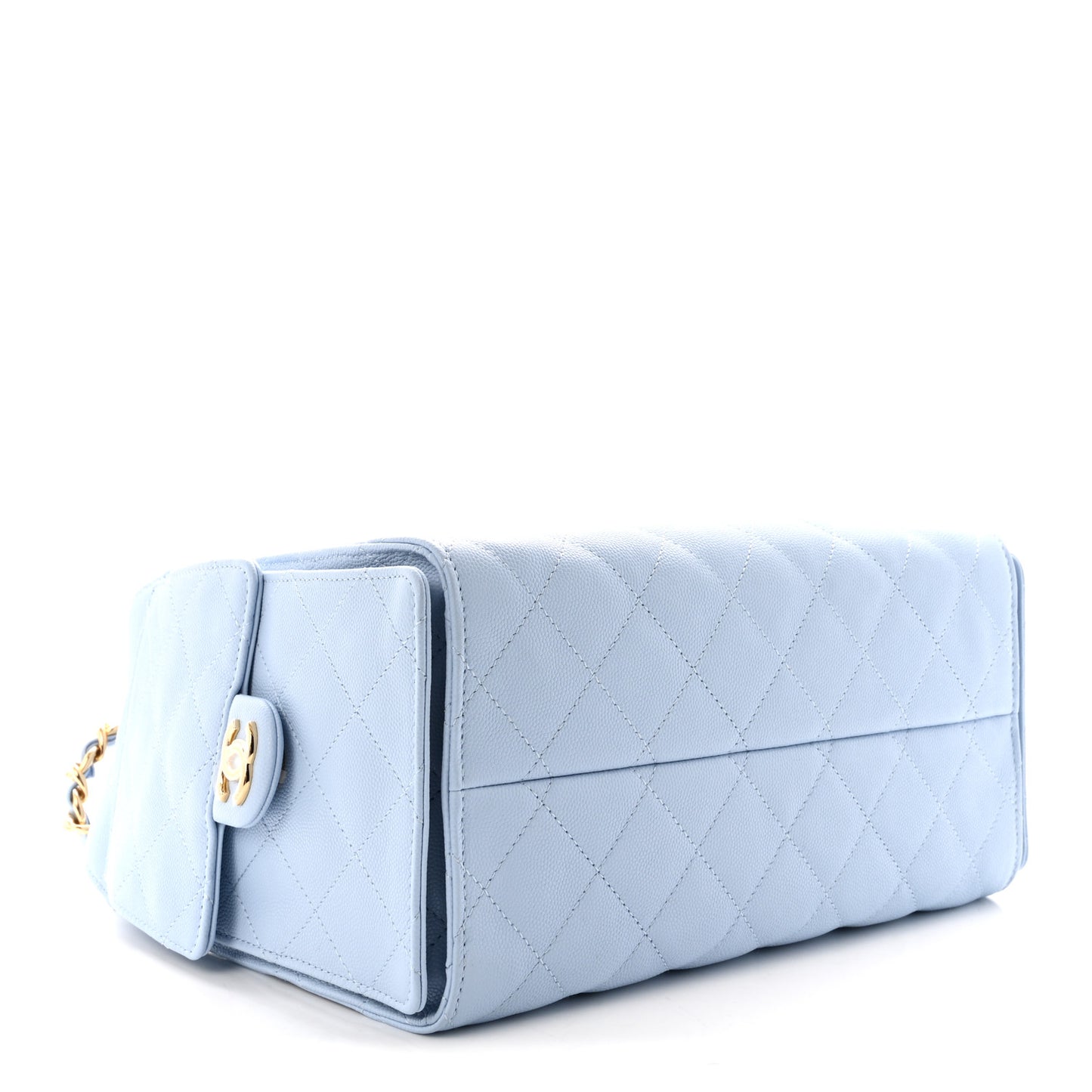 Caviar Quilted Small Chanel 25 Handbag Light Blue