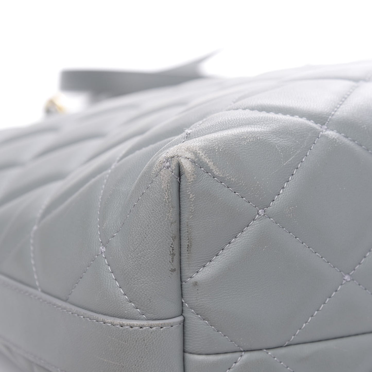 Lambskin Quilted Tote Grey