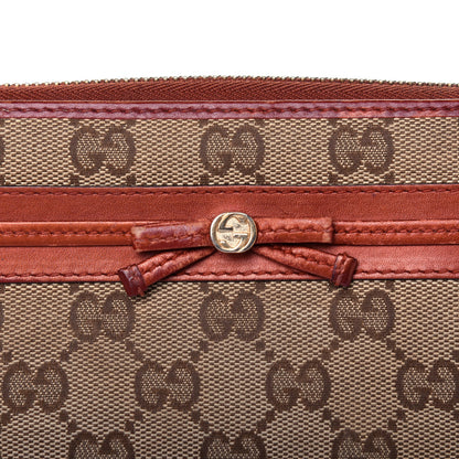 Gucci Monogram Bow Zip Around Wallet Brown 20 of 22