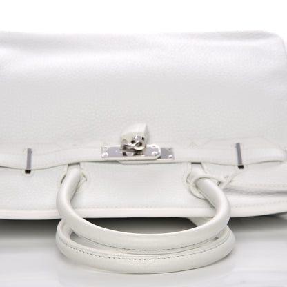 Hermes Taurillon Clemence Birkin 30 White 29 of 33