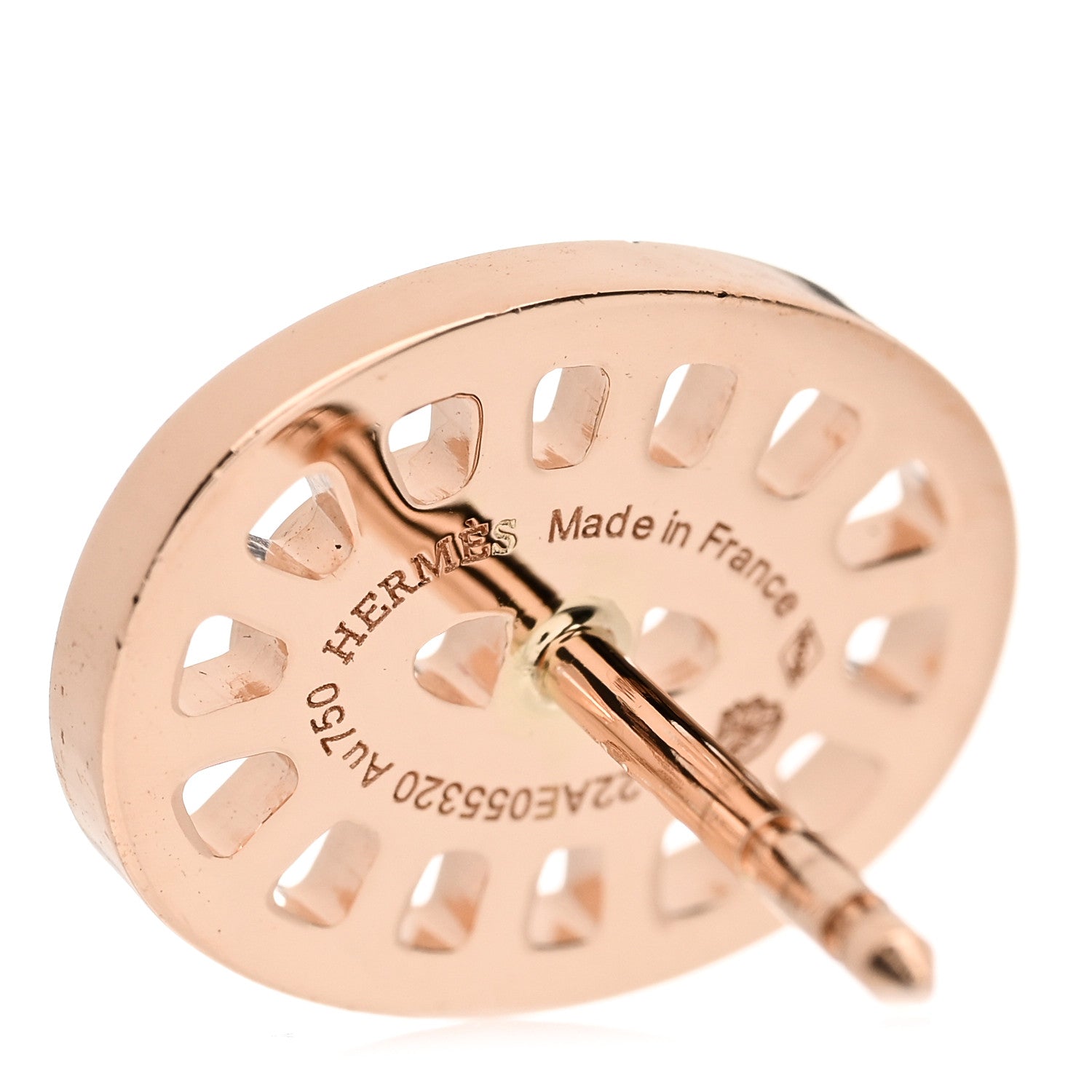 Hermes 18K Rose Gold Diamond Chaine d'Ancre Divine Stud Earrings 4 of 6