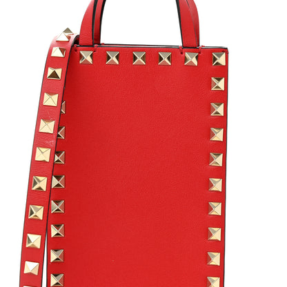 Valentino Garavani Calfskin Rockstud Phone Holder Red 7 of 10