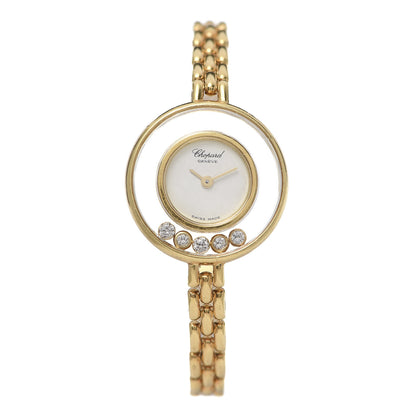 Chopard 18K Yellow Gold 5 Diamond 20mm Happy Diamonds Quartz Watch 1 of 6