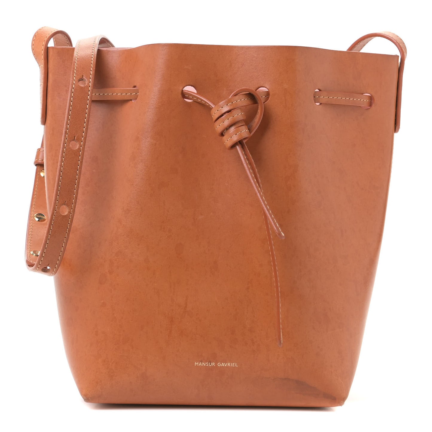 Calfskin Mini Bucket Bag Cammello Rosa