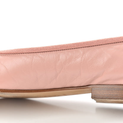Chanel Crumpled Calfskin Cap Toe CC Ballerina Flats 36 Powder Pink 10 of 12