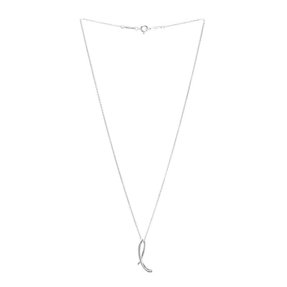 Tiffany Sterling Silver Elsa Peretti Letter L Pendant Necklace 3 of 7