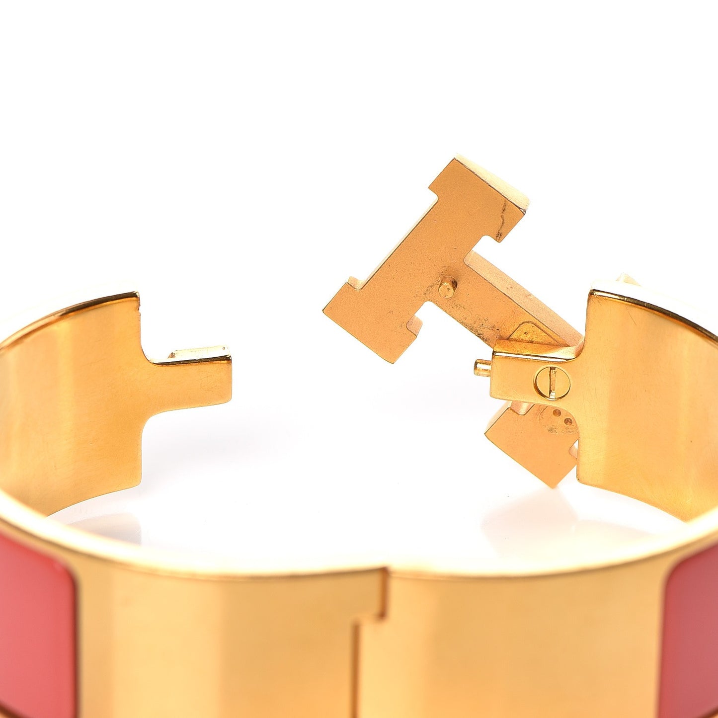 Enamel Wide Clic Clac H Bracelet PM Rouge Corail