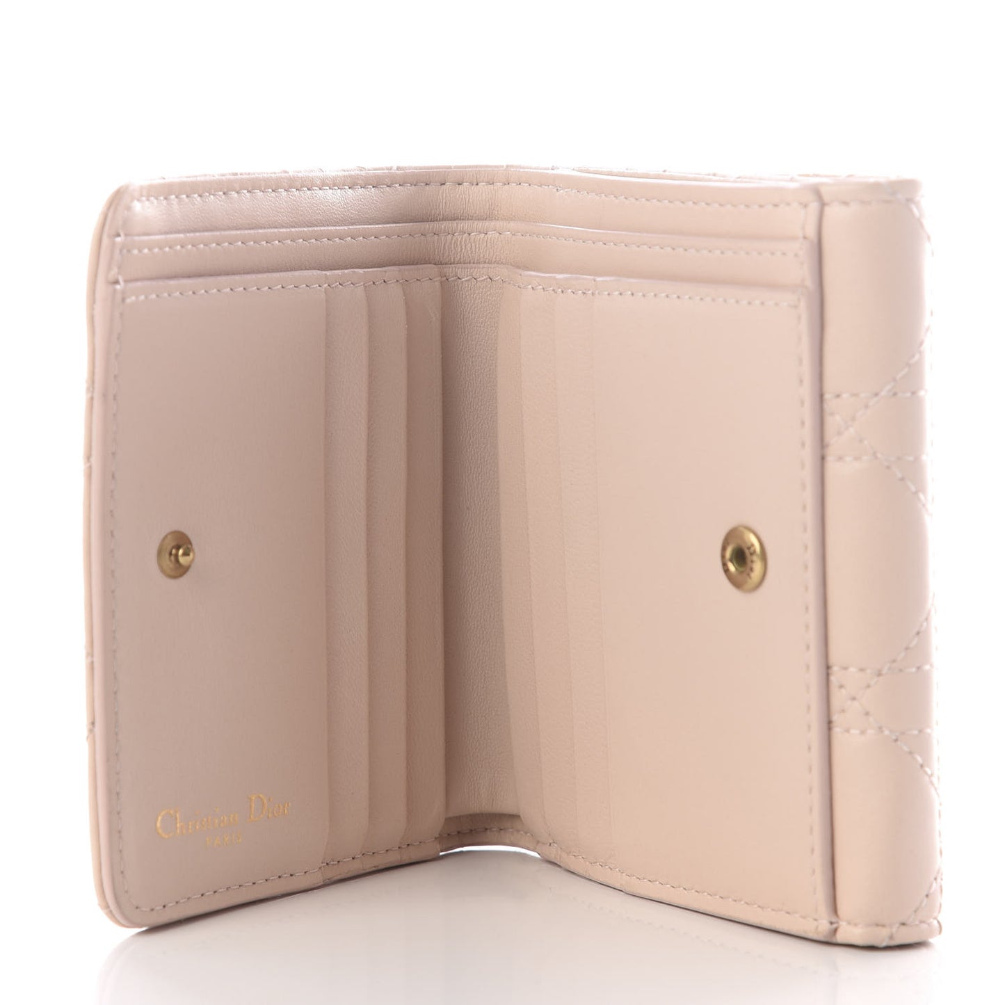 Lambskin Cannage Dioraddict Flap Wallet Rose Poudre