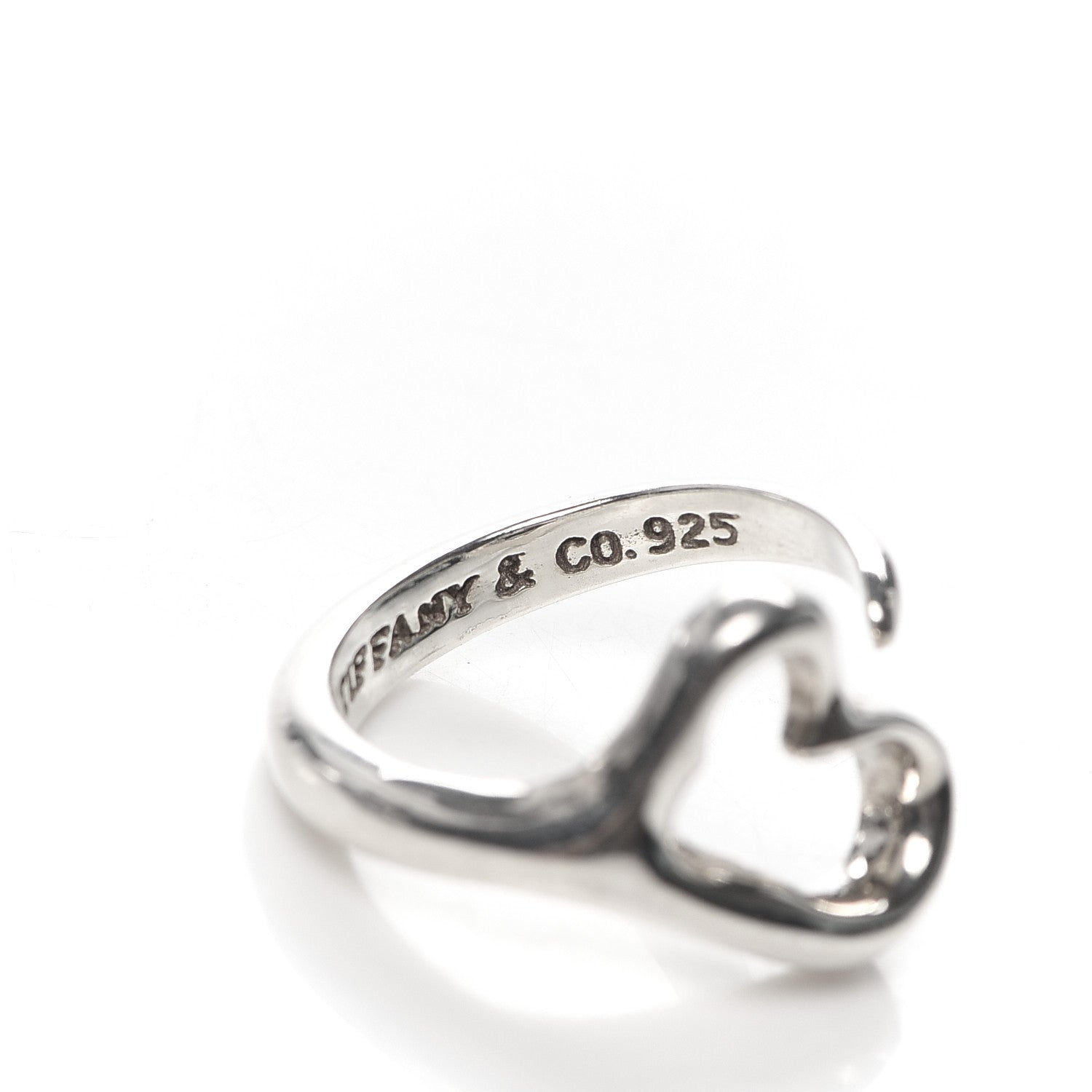 Tiffany Sterling Silver Elsa Peretti Open Heart Ring 53 6.5 4 of 4