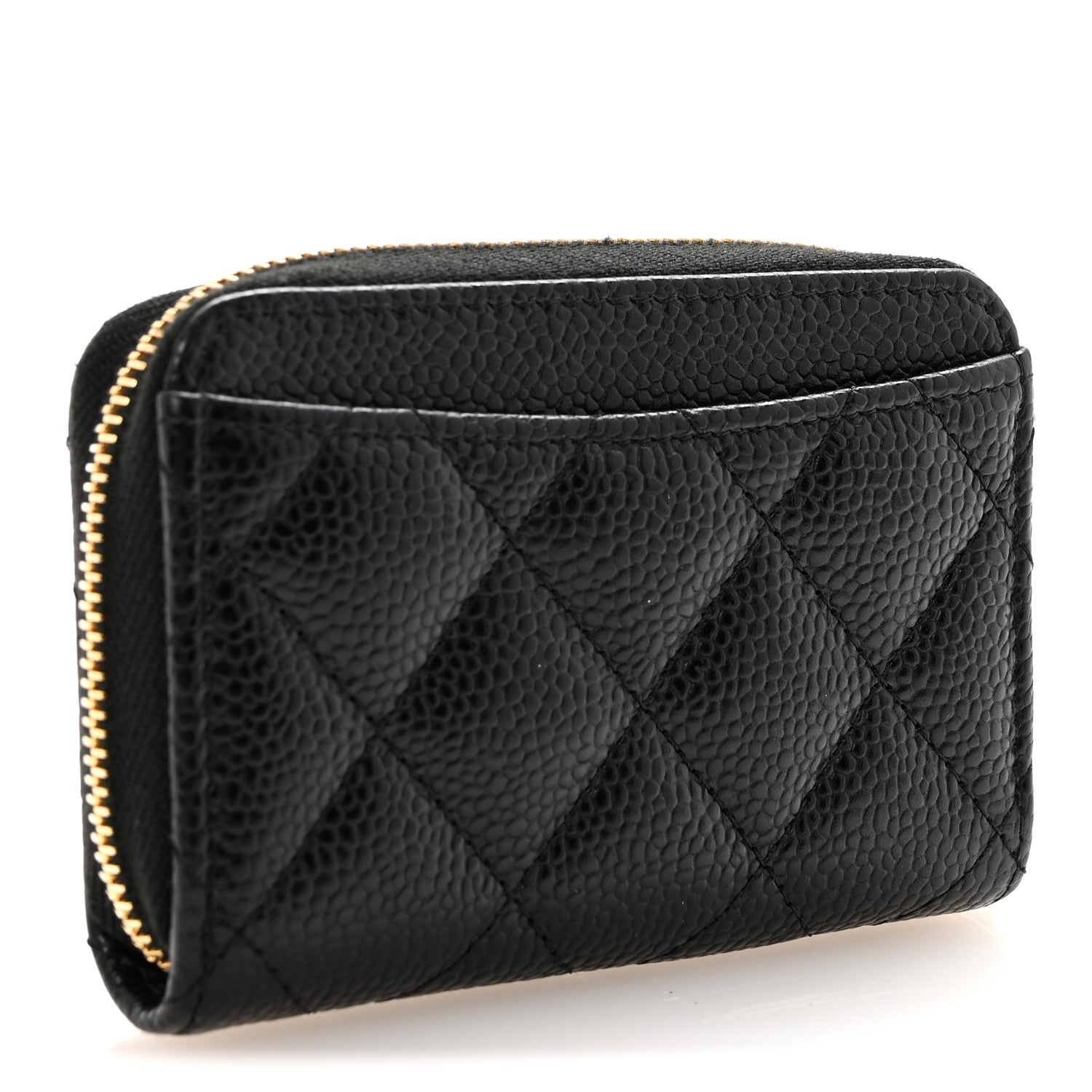 Chanel Caviar Quilted Zip Coin Purse Black 3 of 8