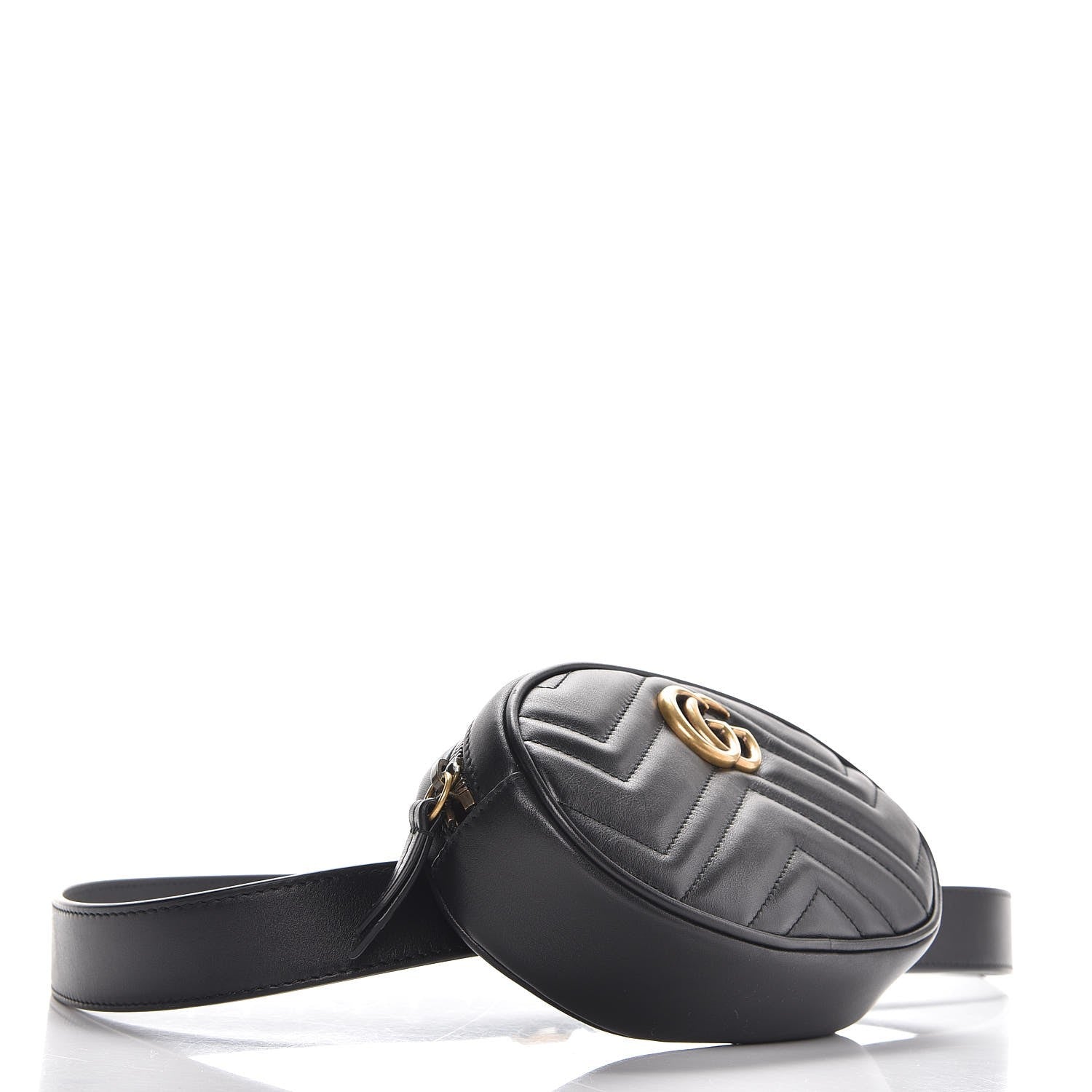 Gucci Calfskin Matelasse GG Marmont Belt Bag 95 38 Black 4 of 7